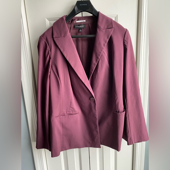 Lane Bryant Jackets & Blazers - Lane Bryant Womens Maroon The Bryant Blazer Size 20 Career Jacket